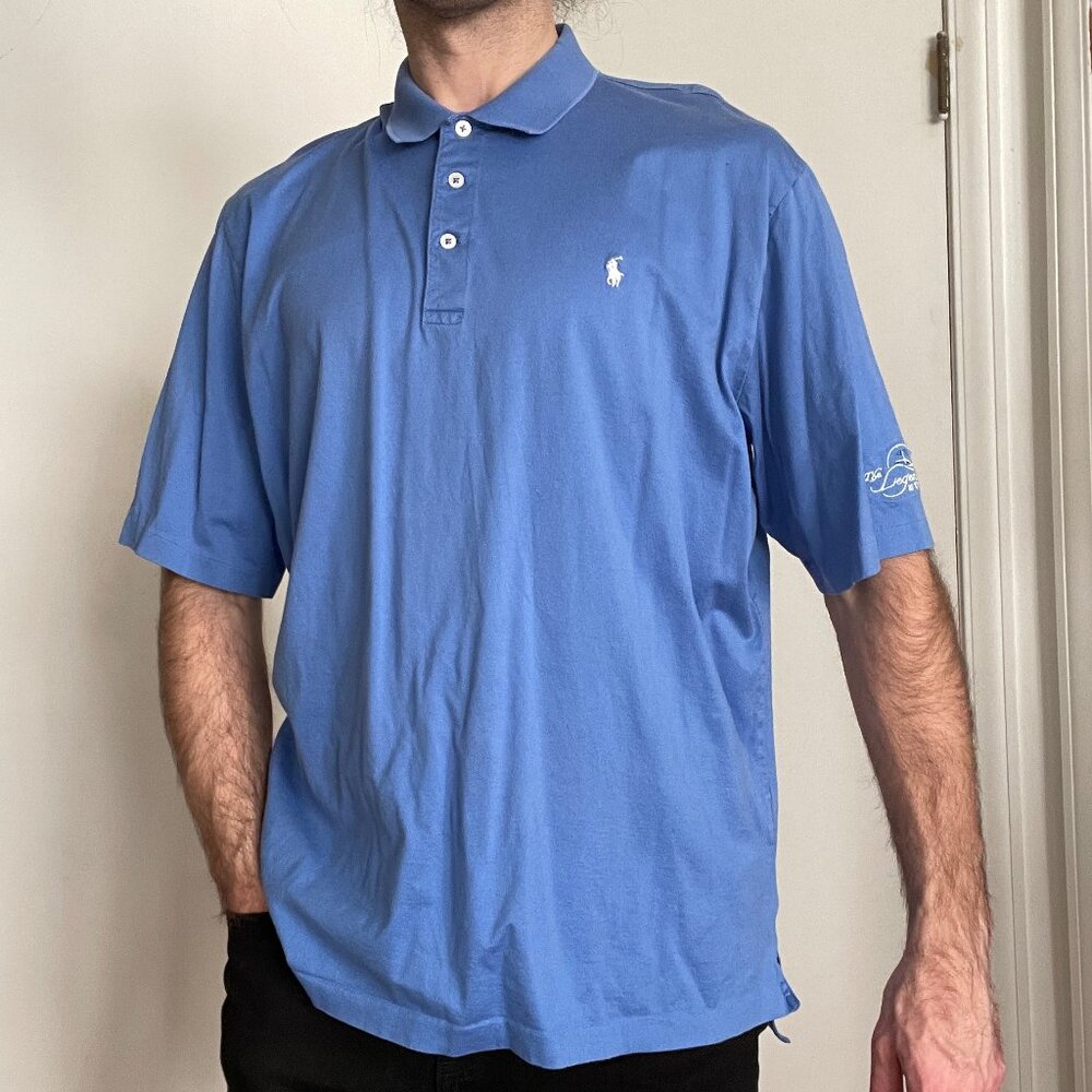 Men's Polo Golf Ralph Lauren Size XL Pima Polo Shirt Blue Cotton Jersey Comfy!